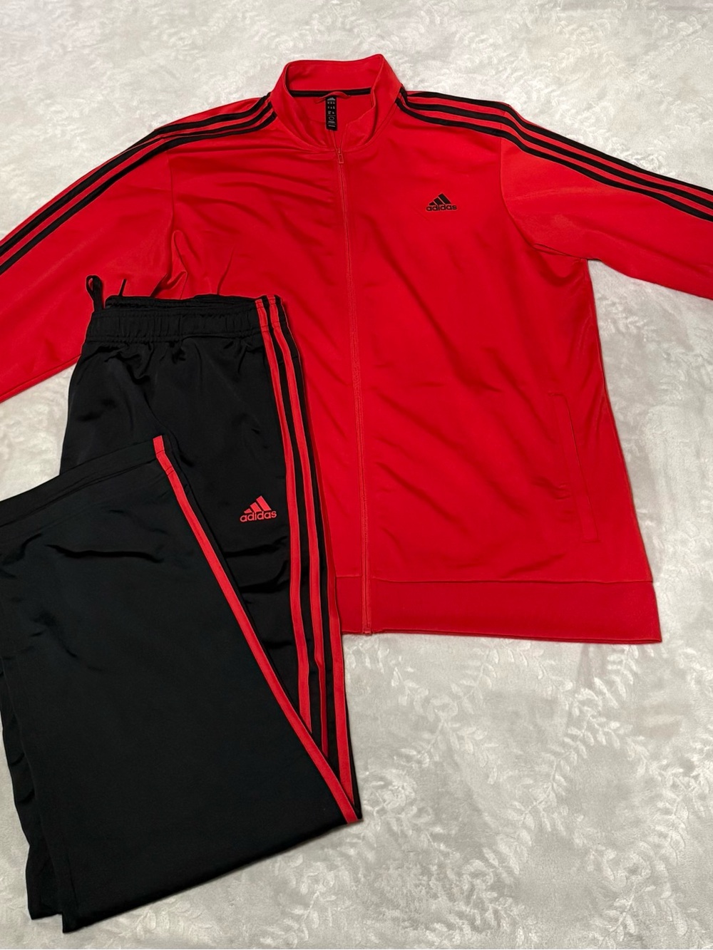 adidas Red and Black Lightweight Track Jacket